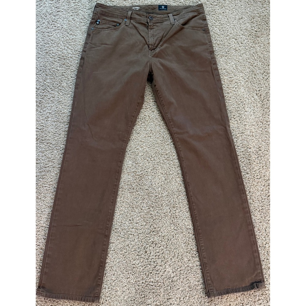 AG Adriano Goldschmied The Everett Slim Straight Pants Brown 36x32 Mens
